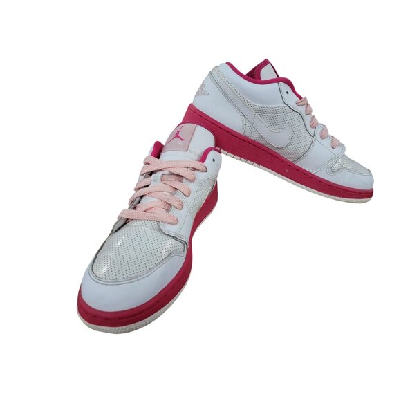 Nike Other - Nike Air Jordan 1 Low White/Pink Sneakers Size 5Y Youth